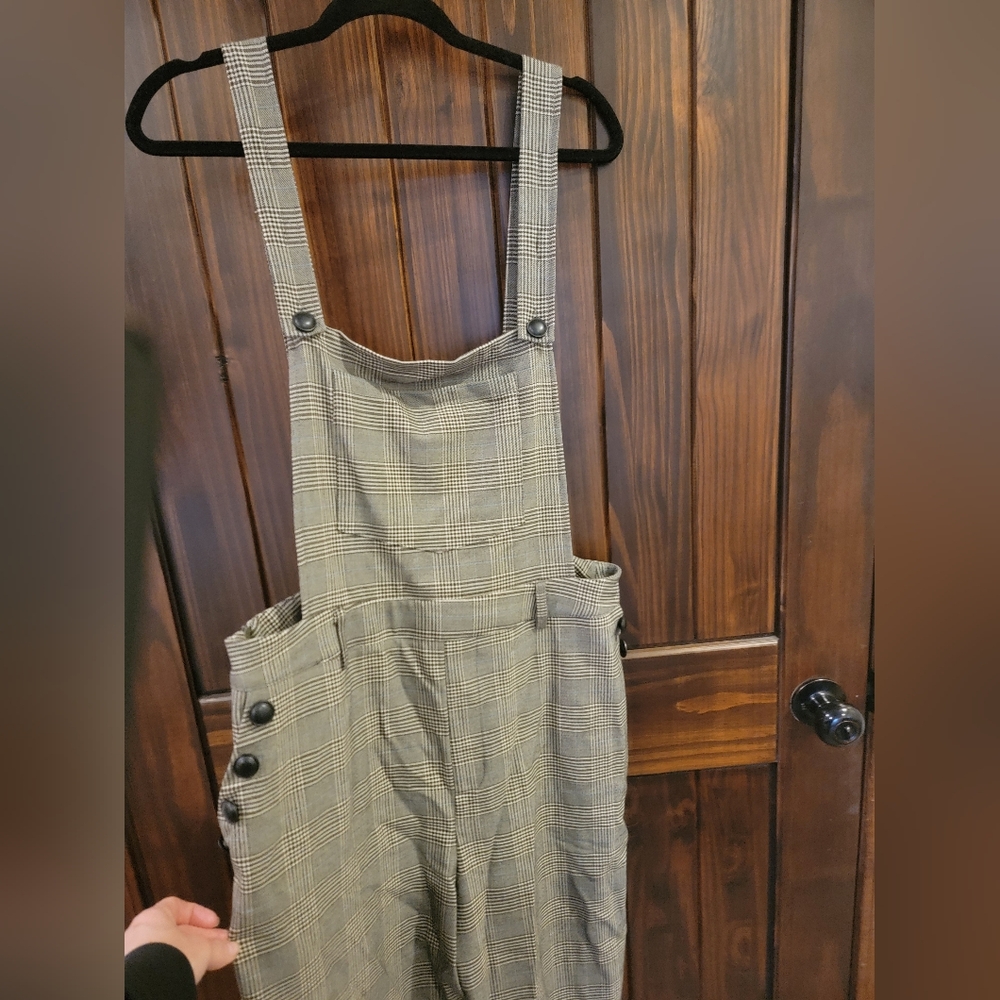 Cider Plaid Grey Jumpsuit